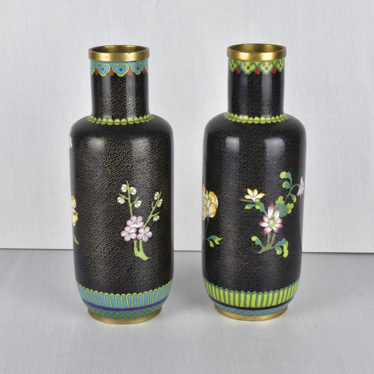 Pair of Chinese Cloisonne Vases