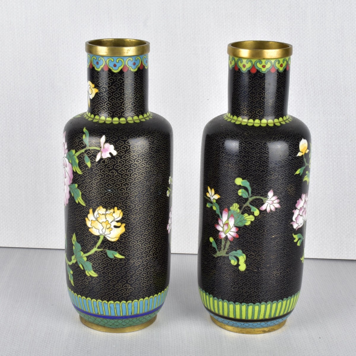 Pair of Chinese Cloisonne Vases