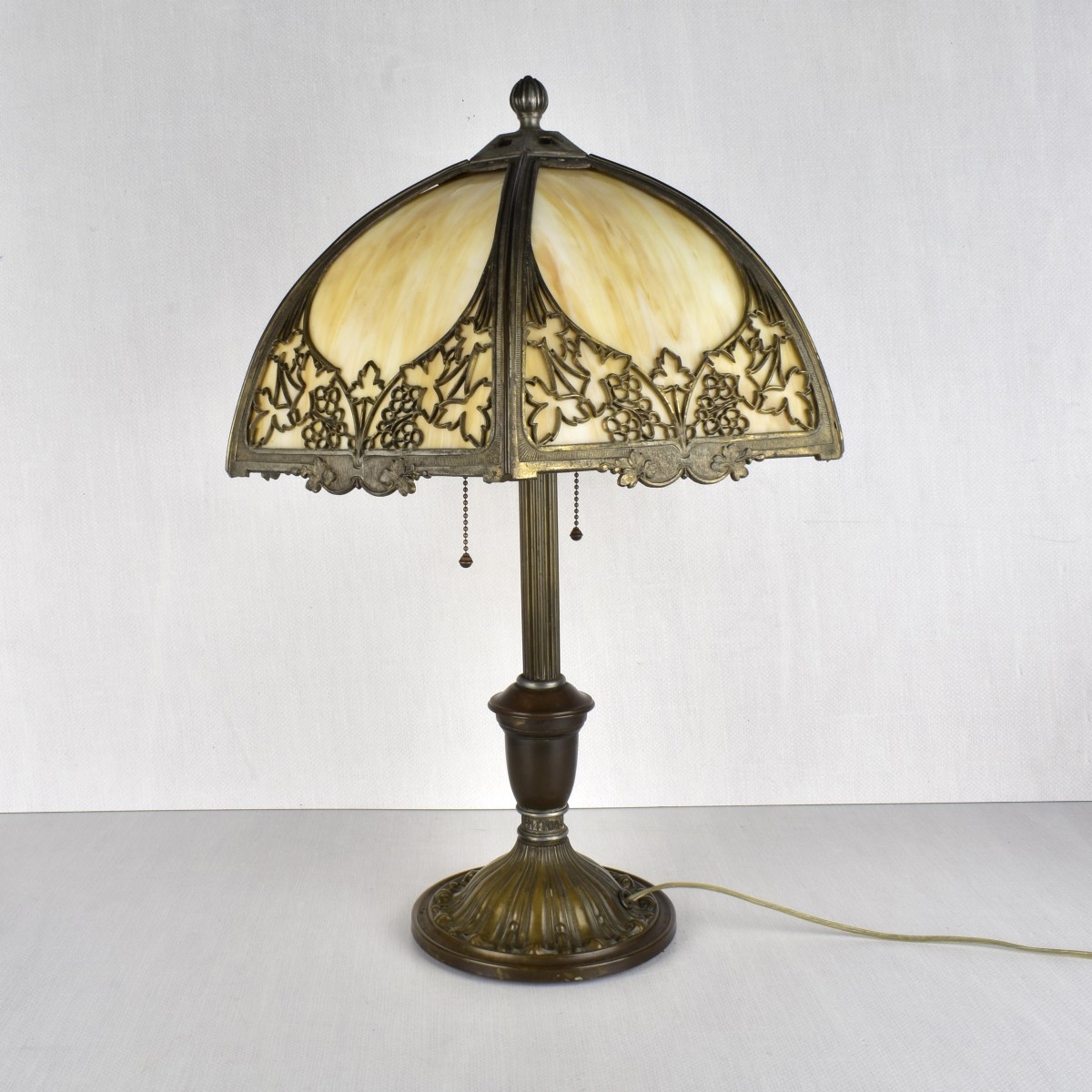 Bradley and Hubbard Slag Glass Lamp