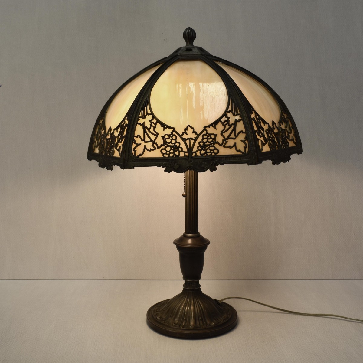 Bradley and Hubbard Slag Glass Lamp