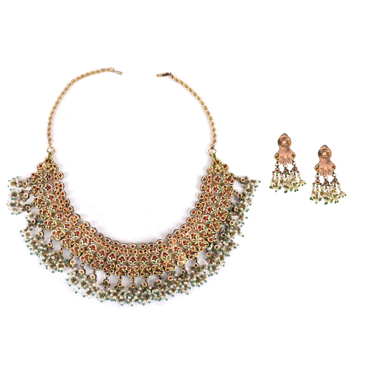 Mughal style Necklace and Earrings