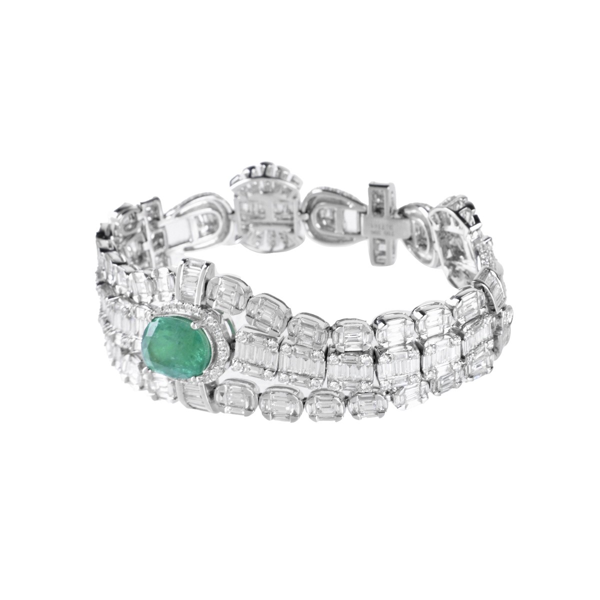 Diamond, Emerald and 18K Bracelet