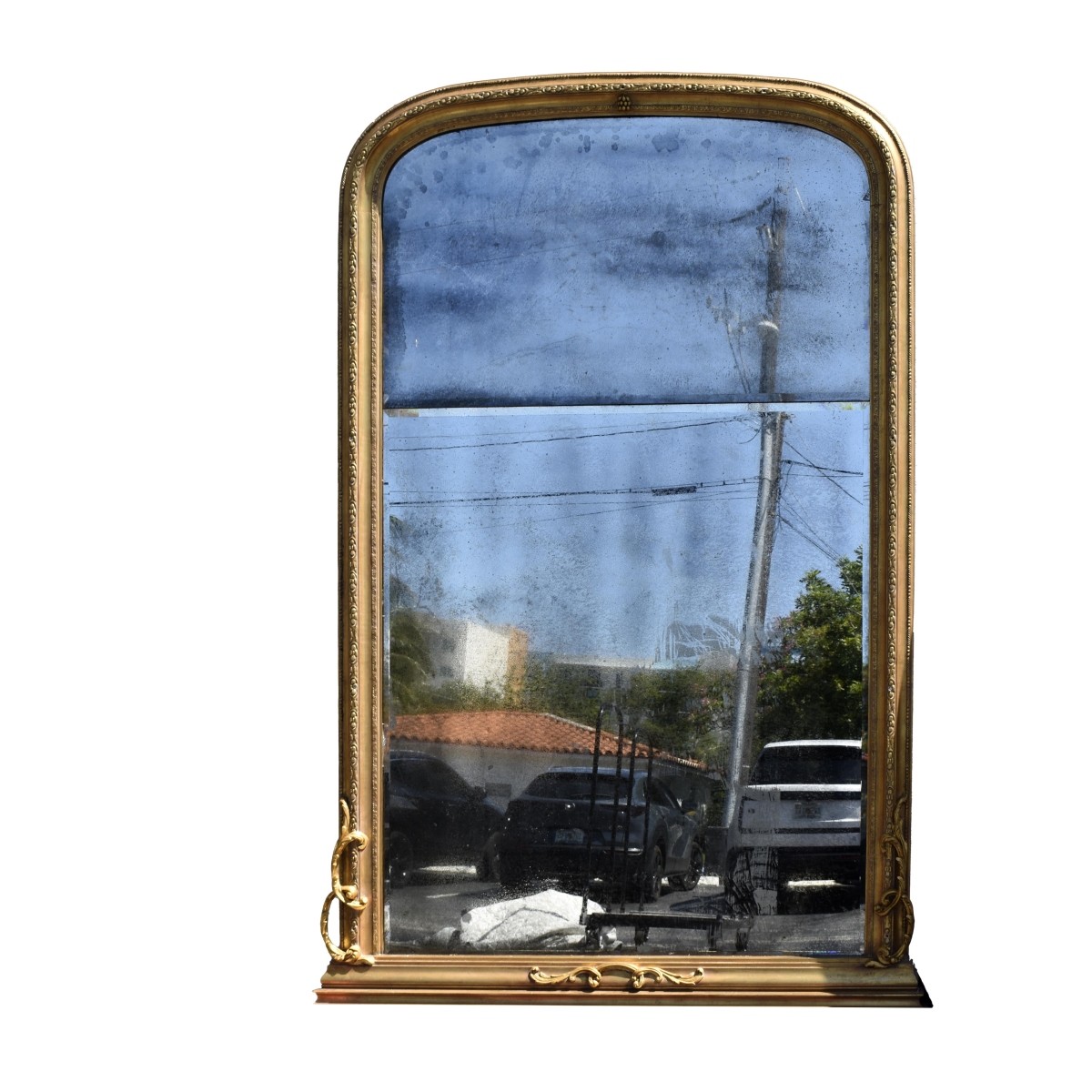 Large Giltwood Trumeau' Mirror