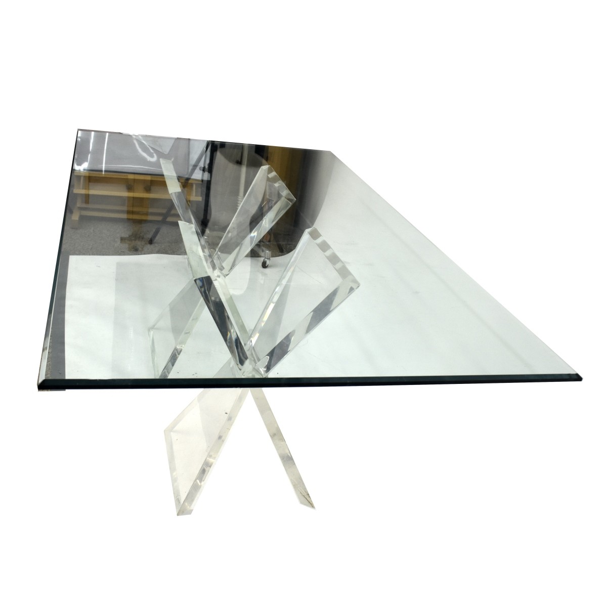 Verano Lucite and Glass Dining Room Table