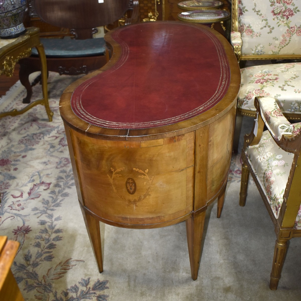 Antique Victorian Kidney Shaped Desk