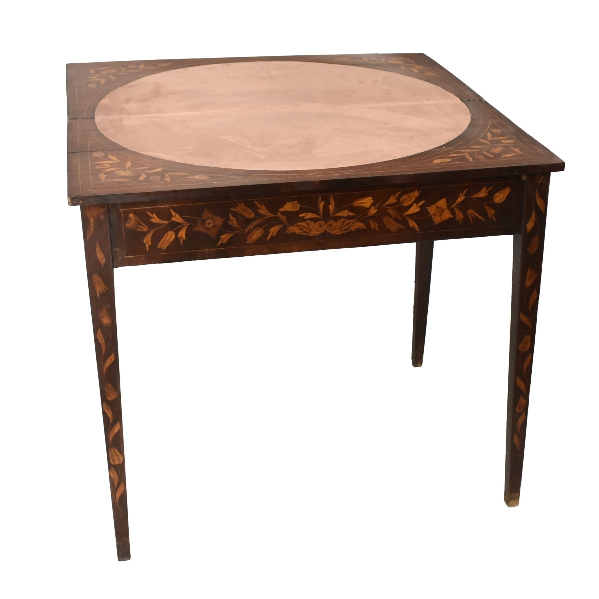 19th C. Dutch Marquetry Inlaid Game Table