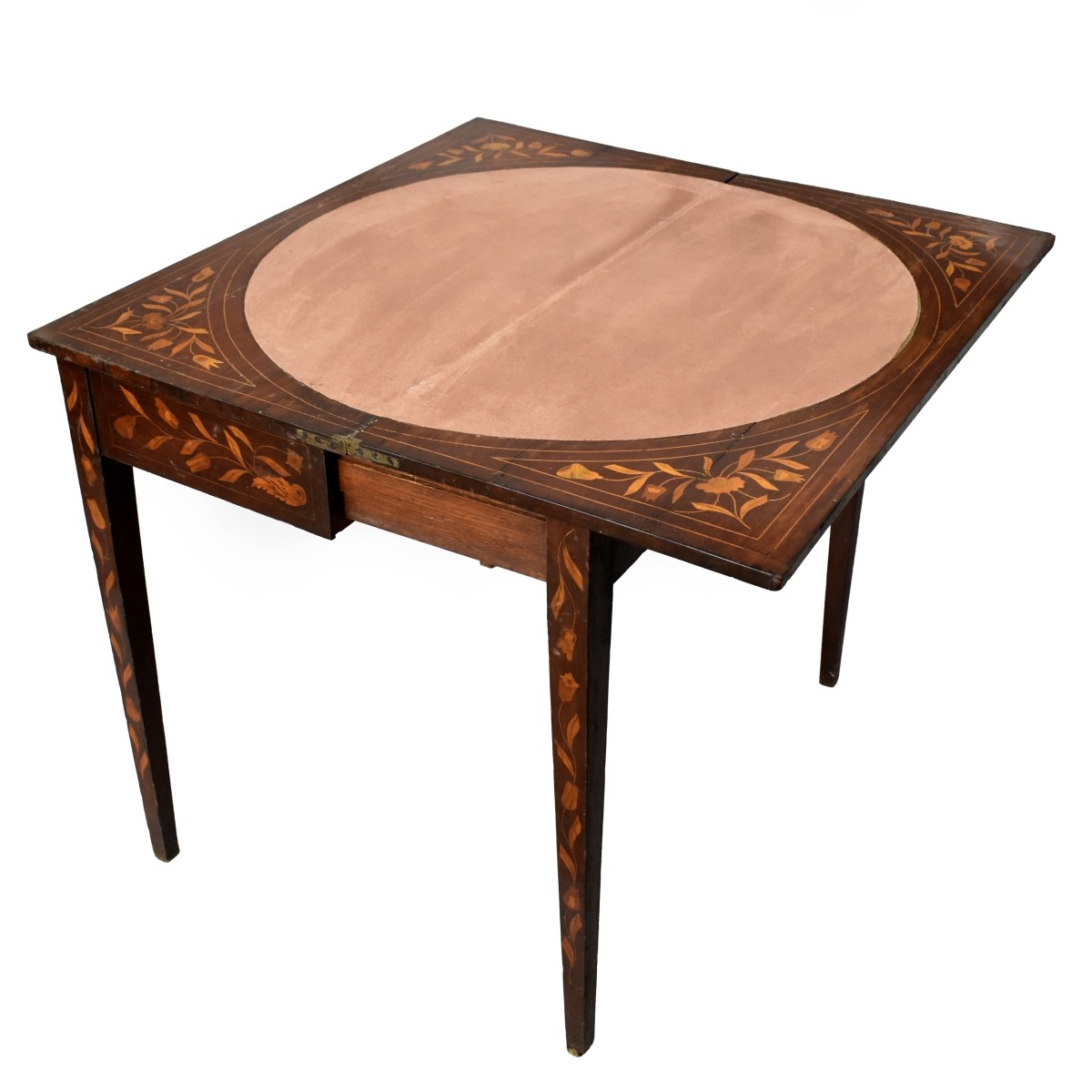 19th C. Dutch Marquetry Inlaid Game Table