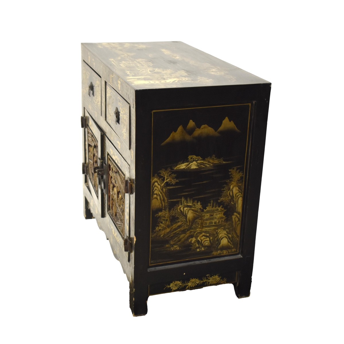 Chinese Black Lacquered Cabinet