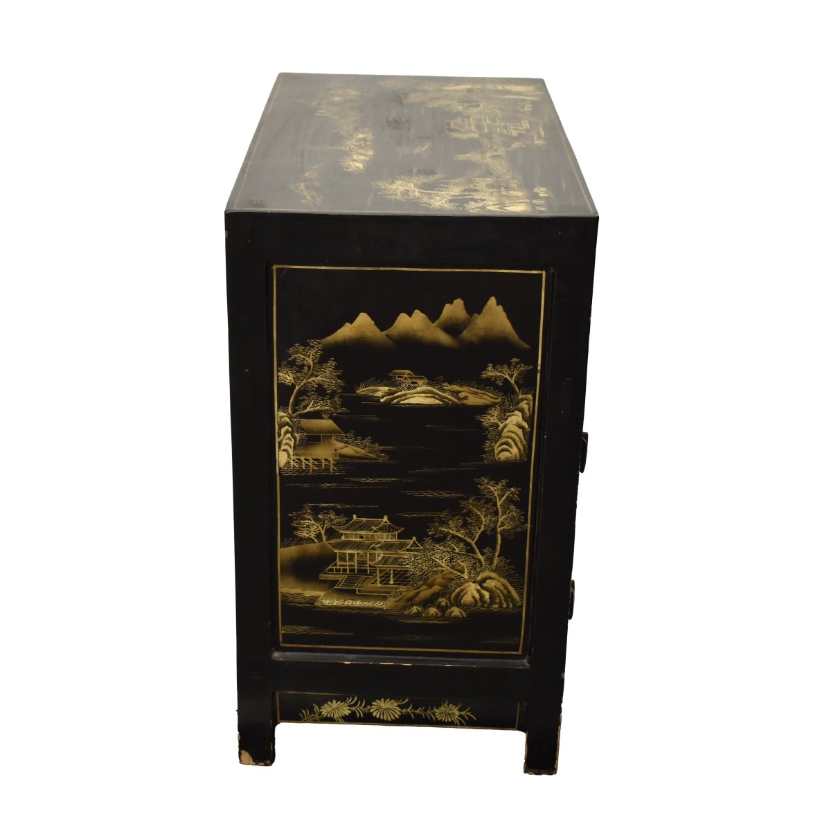 Chinese Black Lacquered Cabinet