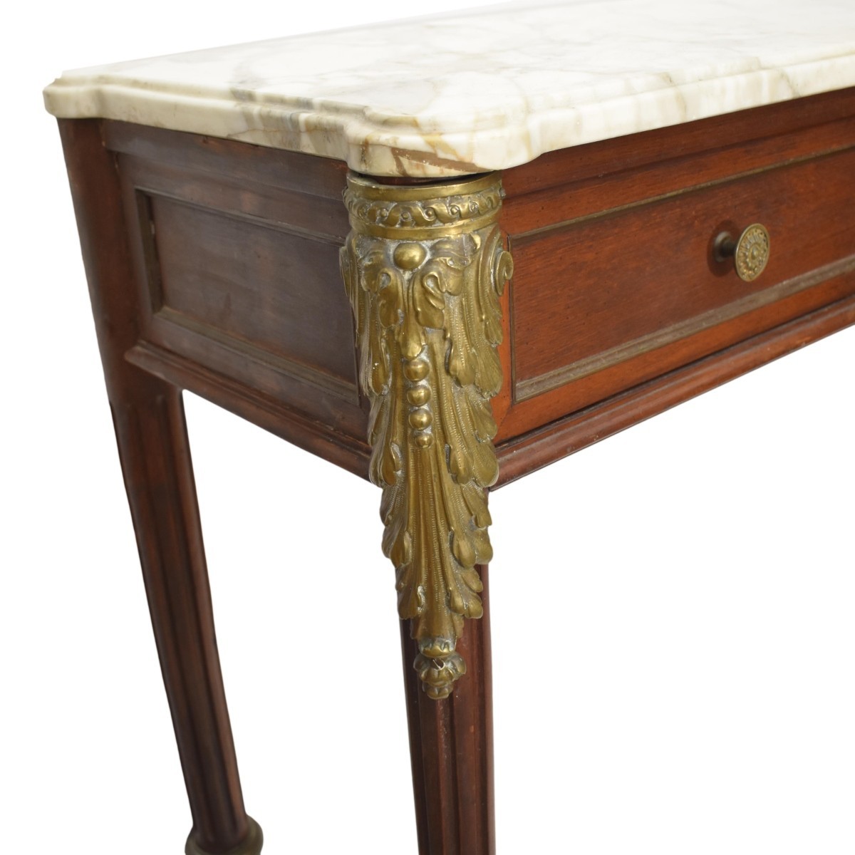 Long French Marble Top Side Board