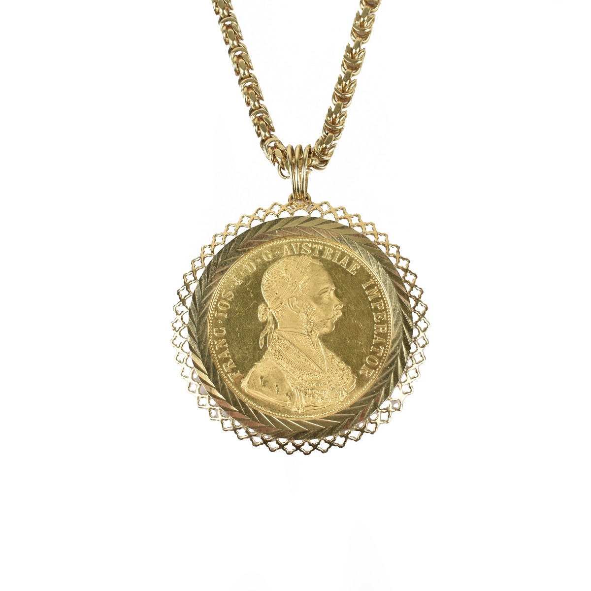 Gold Coin and 18K Necklace