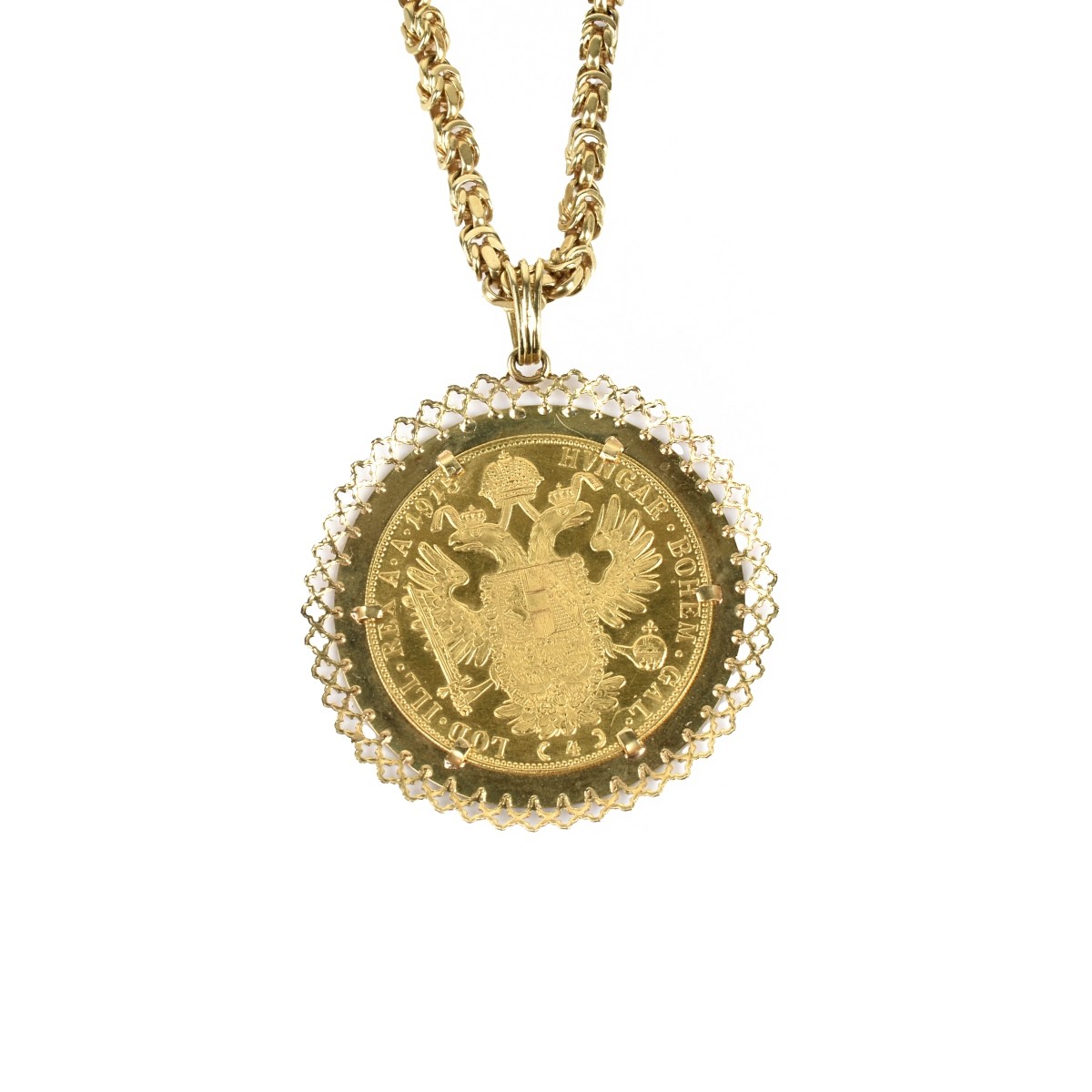 Gold Coin and 18K Necklace