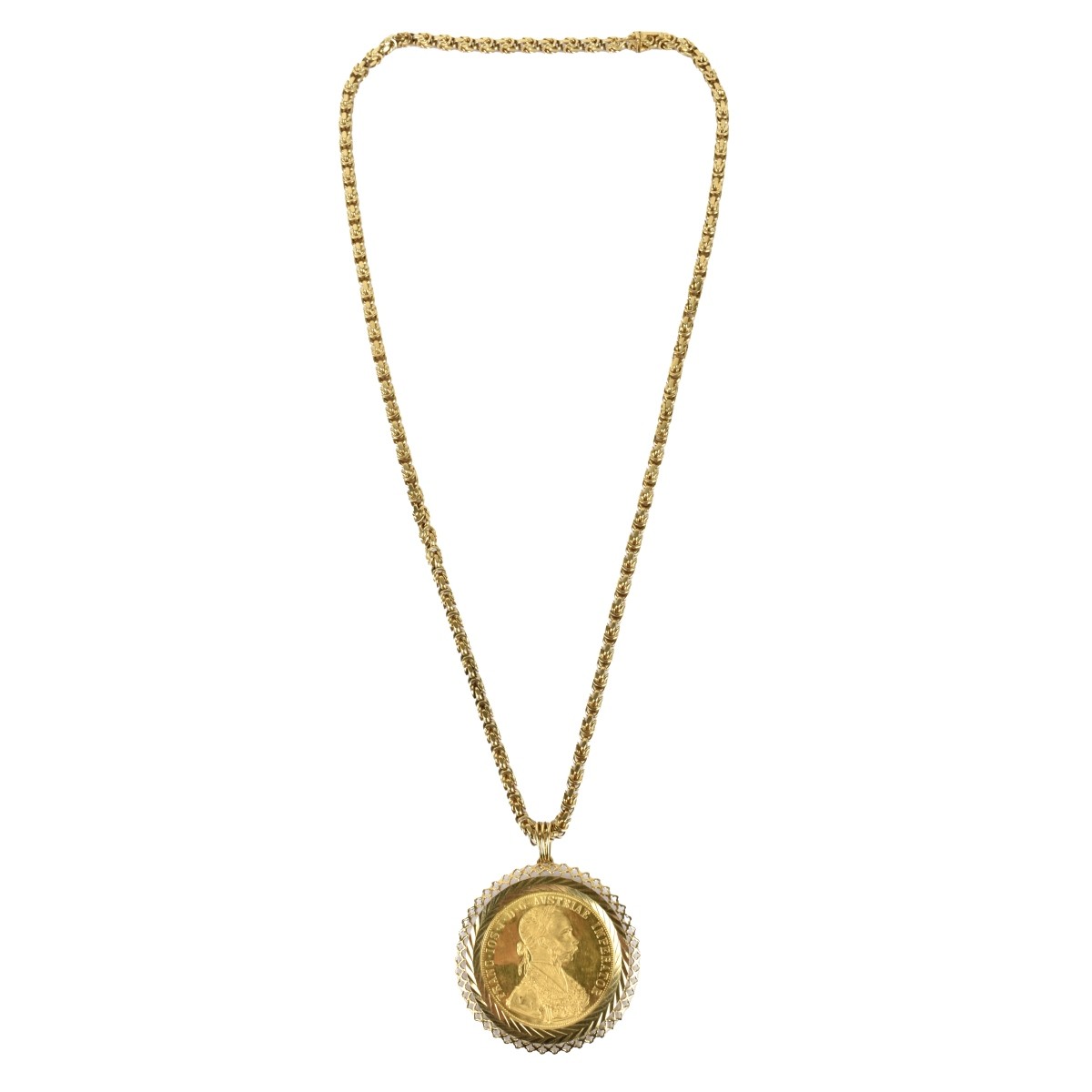 Gold Coin and 18K Necklace