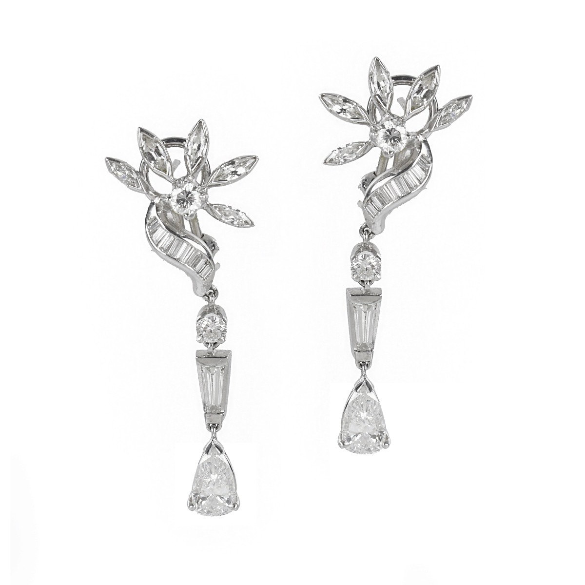 Diamond and Platinum Earrings