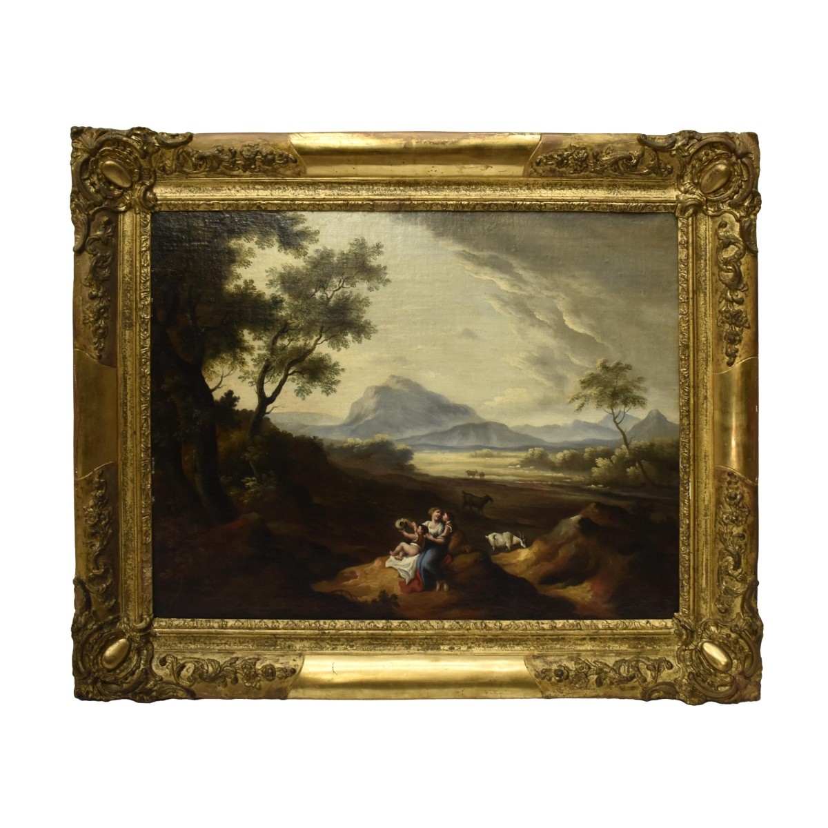 Antique Italian Oil On Canvas