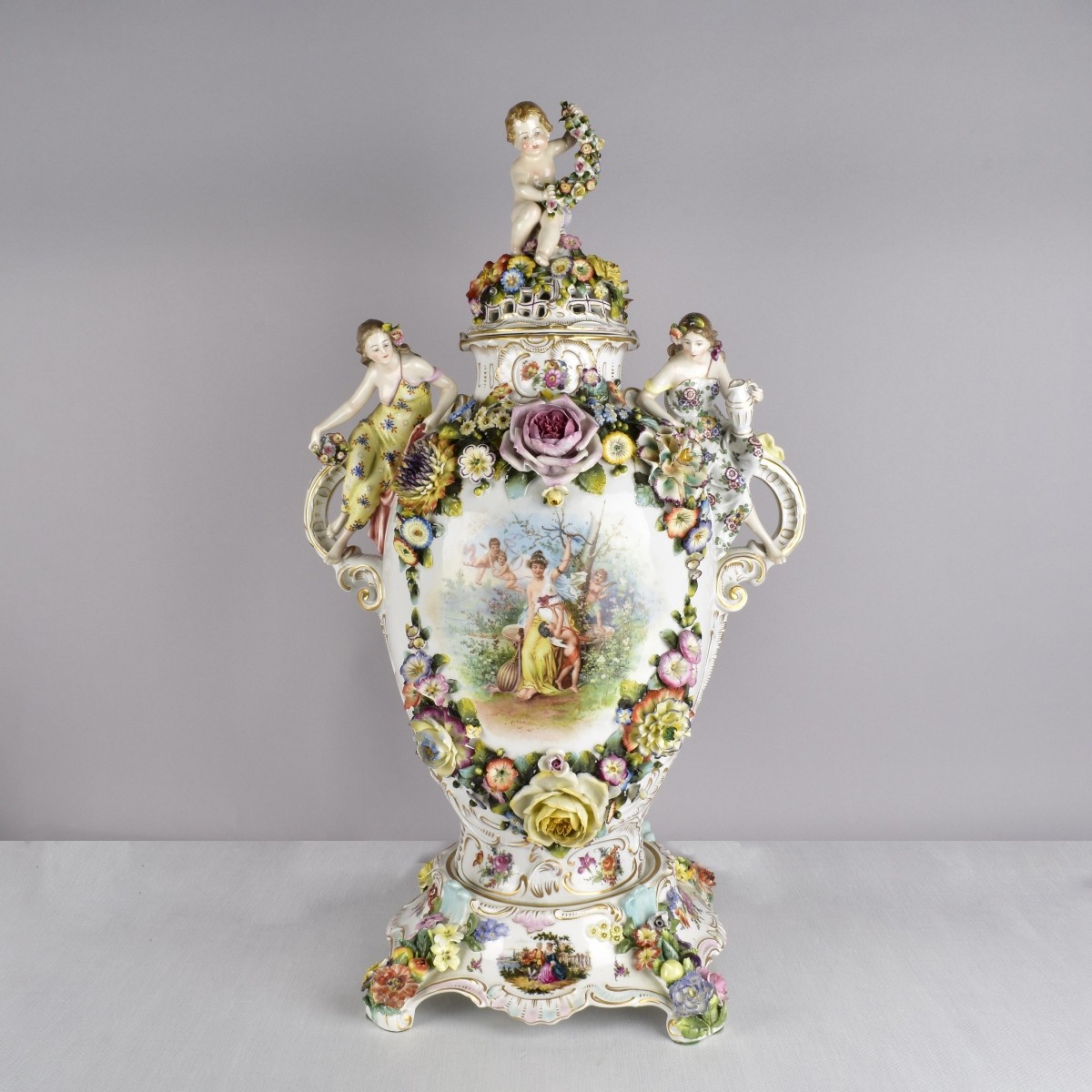 Dresden Porcelain Potpourri Vase