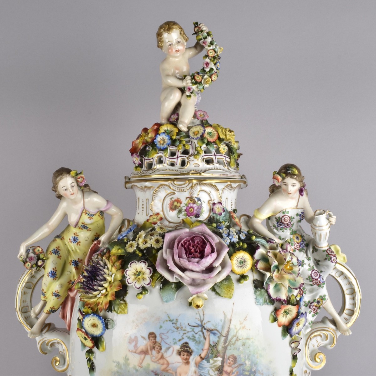 Dresden Porcelain Potpourri Vase