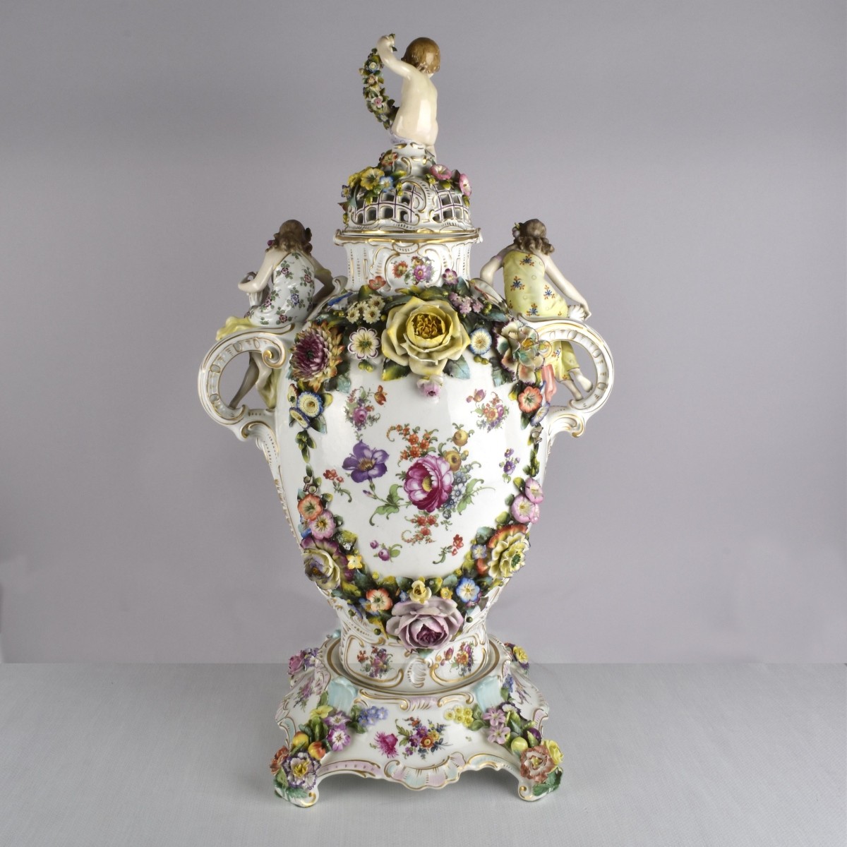 Dresden Porcelain Potpourri Vase