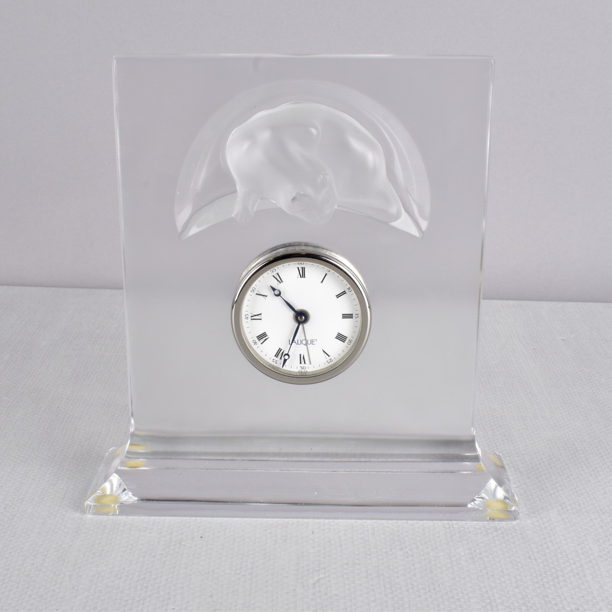 Lalique France "Chat Horologe" Clock