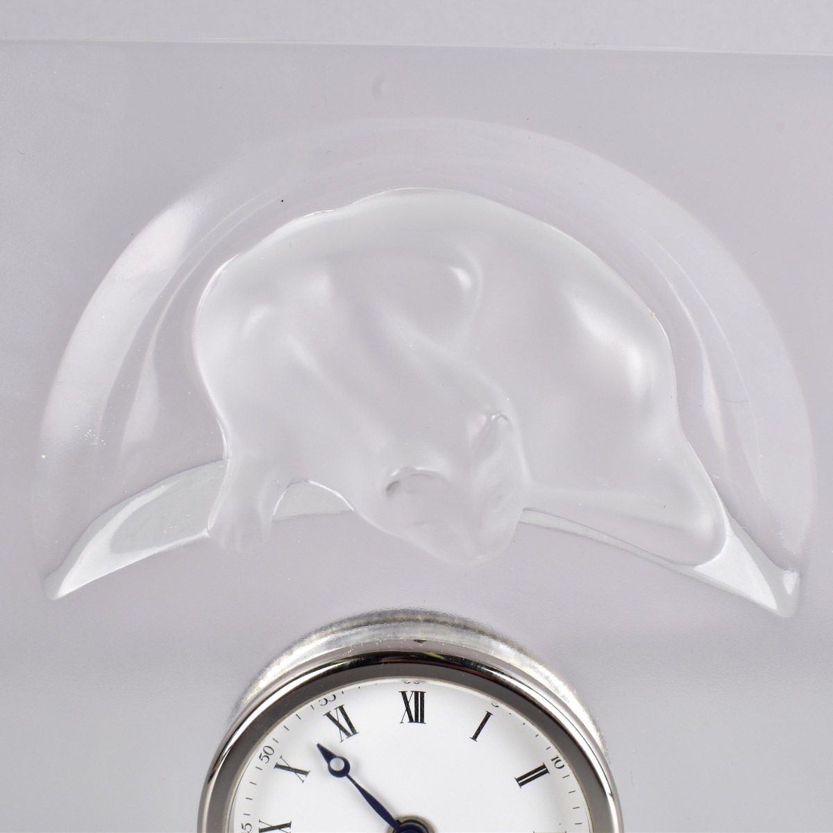 Lalique France "Chat Horologe" Clock