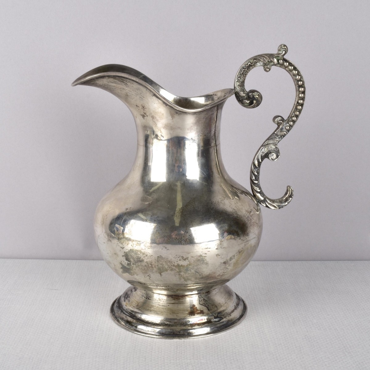 Antique 900 Silver Water Pitcher