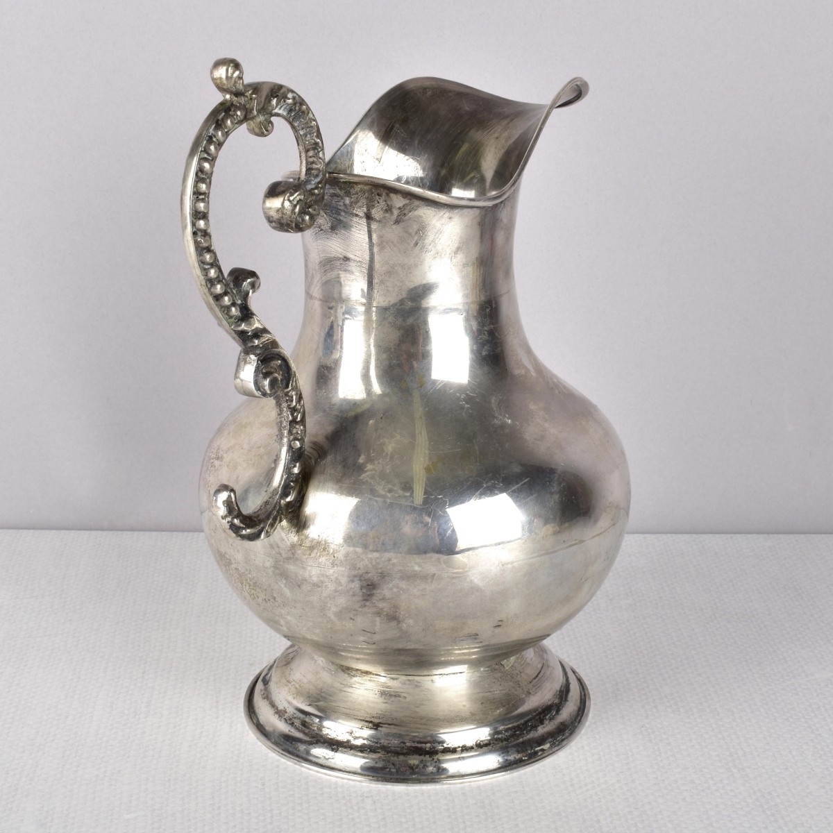 Antique 900 Silver Water Pitcher