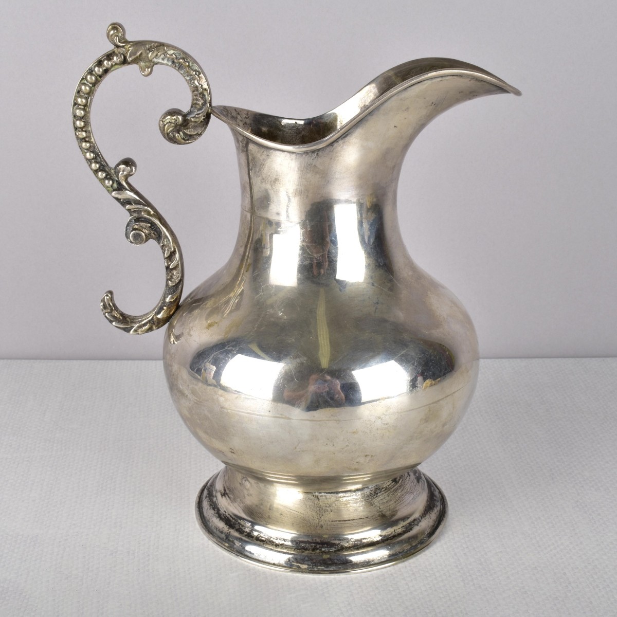 Antique 900 Silver Water Pitcher