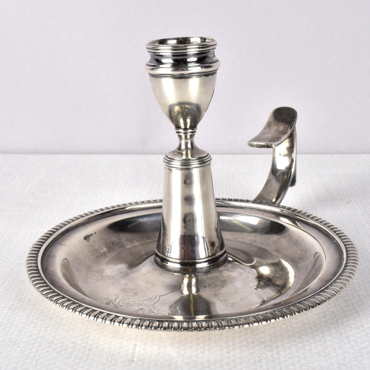 English Sterling Silver Chamber Stick