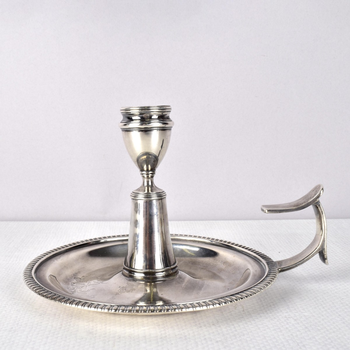 English Sterling Silver Chamber Stick