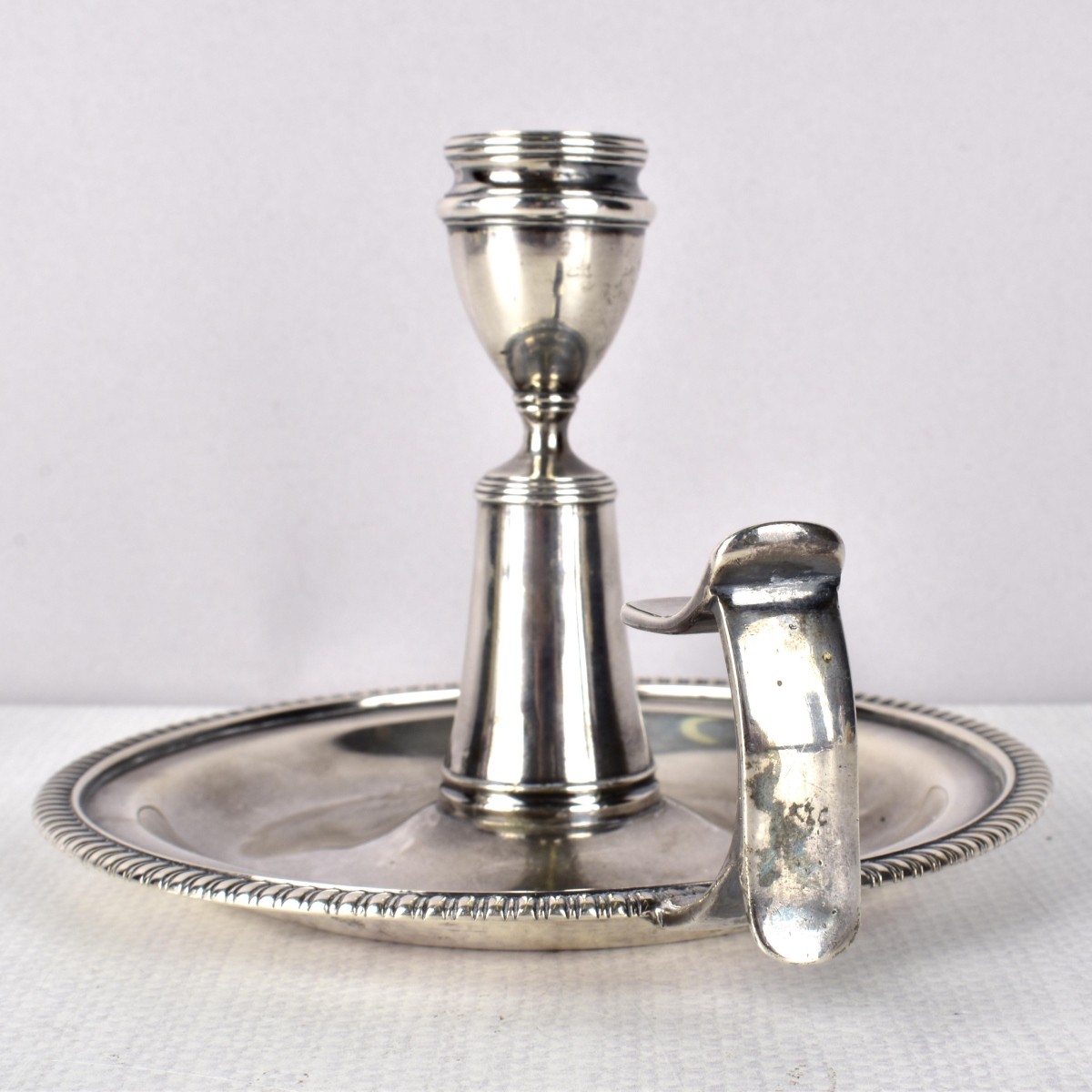 English Sterling Silver Chamber Stick