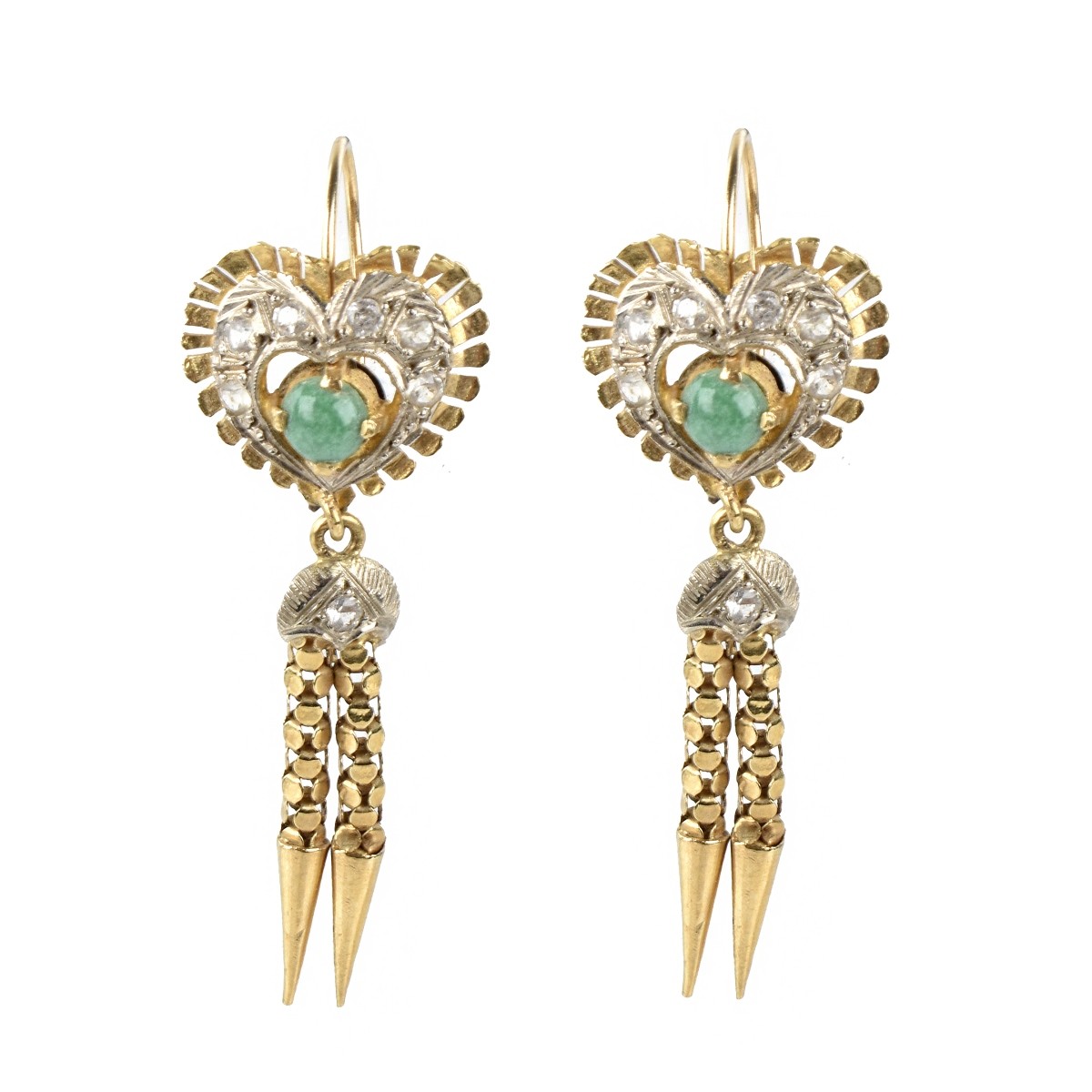 Turquoise, Diamond and 18K Earrings