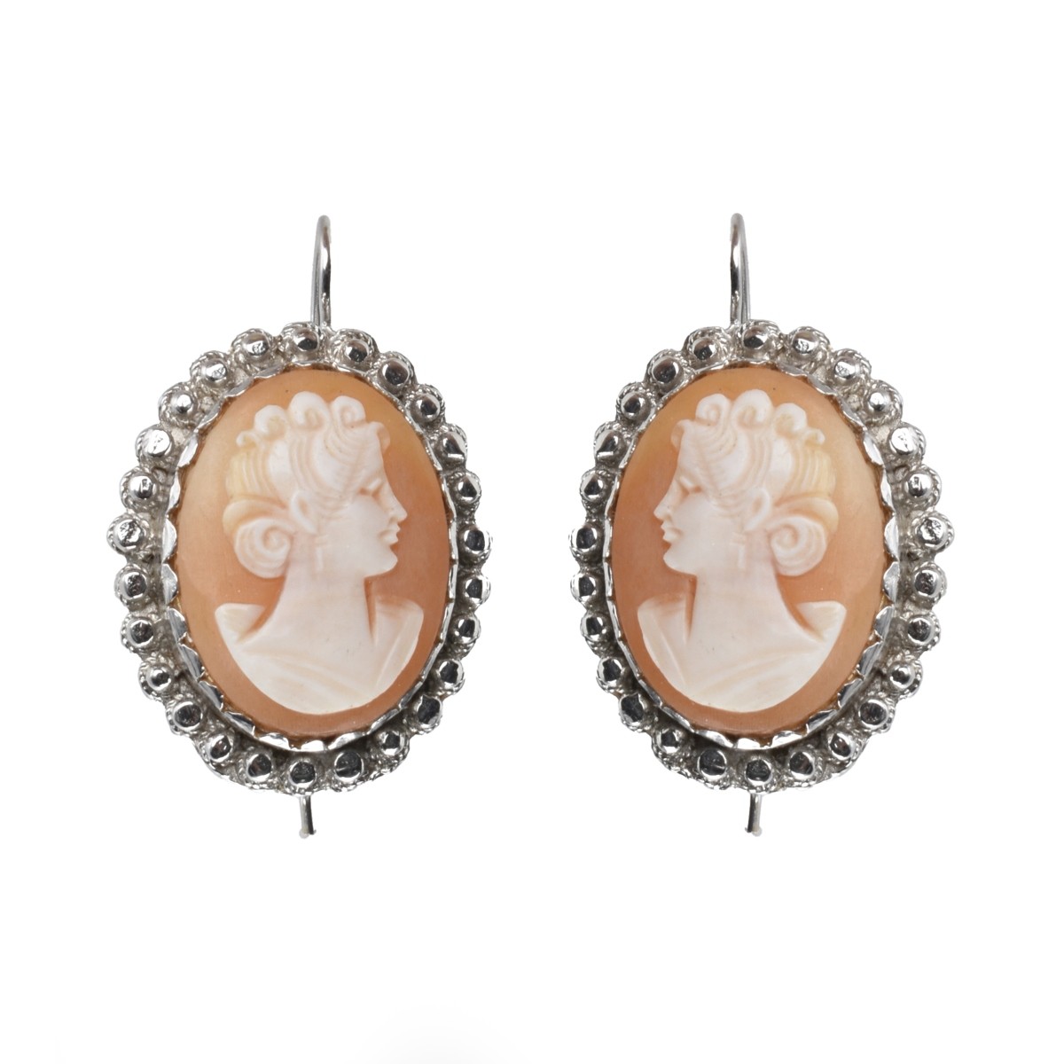 Cameo and 14K Earrings