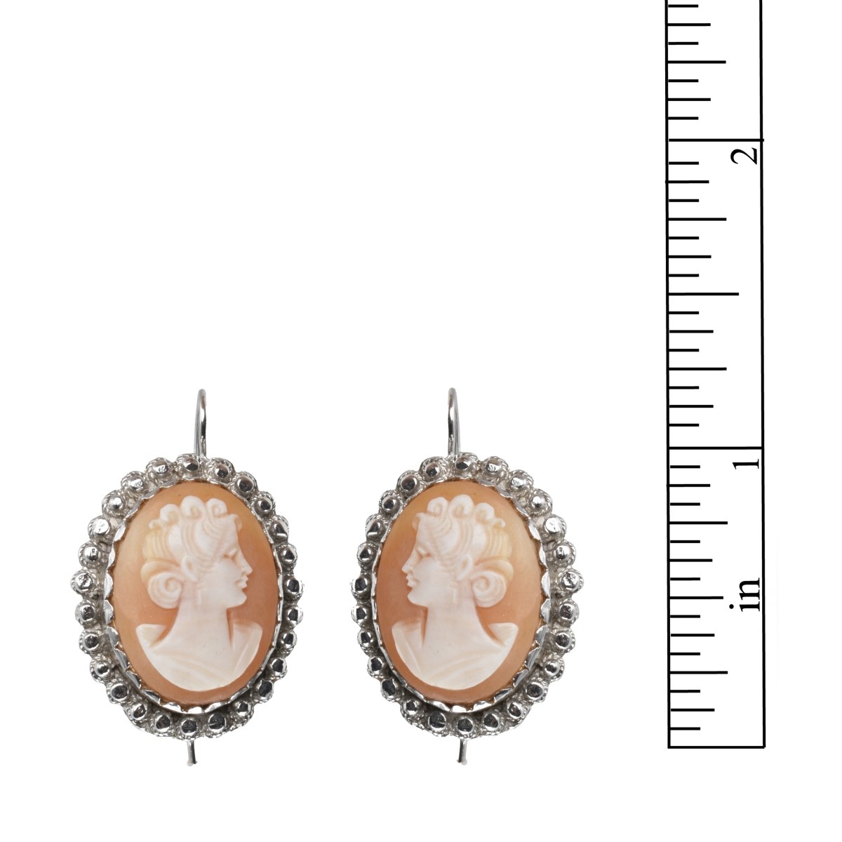 Cameo and 14K Earrings