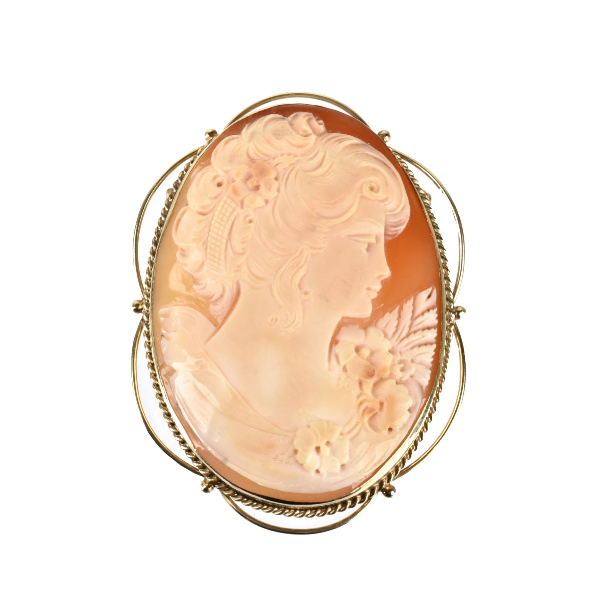 Cameo and 14K Pendant / Brooch