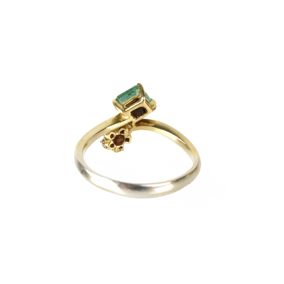 Emerald, Diamond and 14K Ring