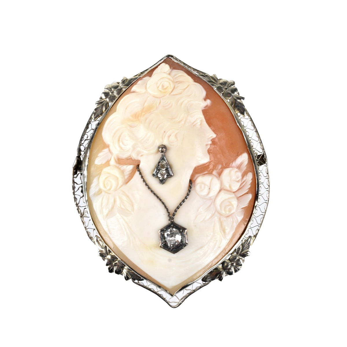 Cameo and 14K Pendant / Brooch