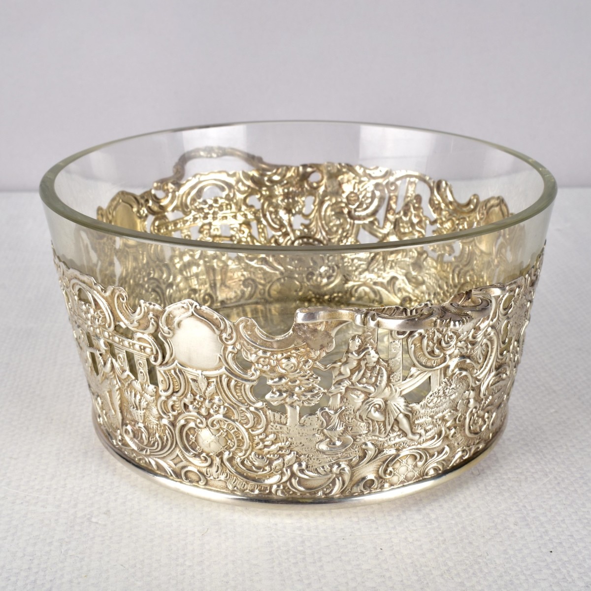 Brand-Hier Co. Sterling & Cut Glass Pierced Bowl