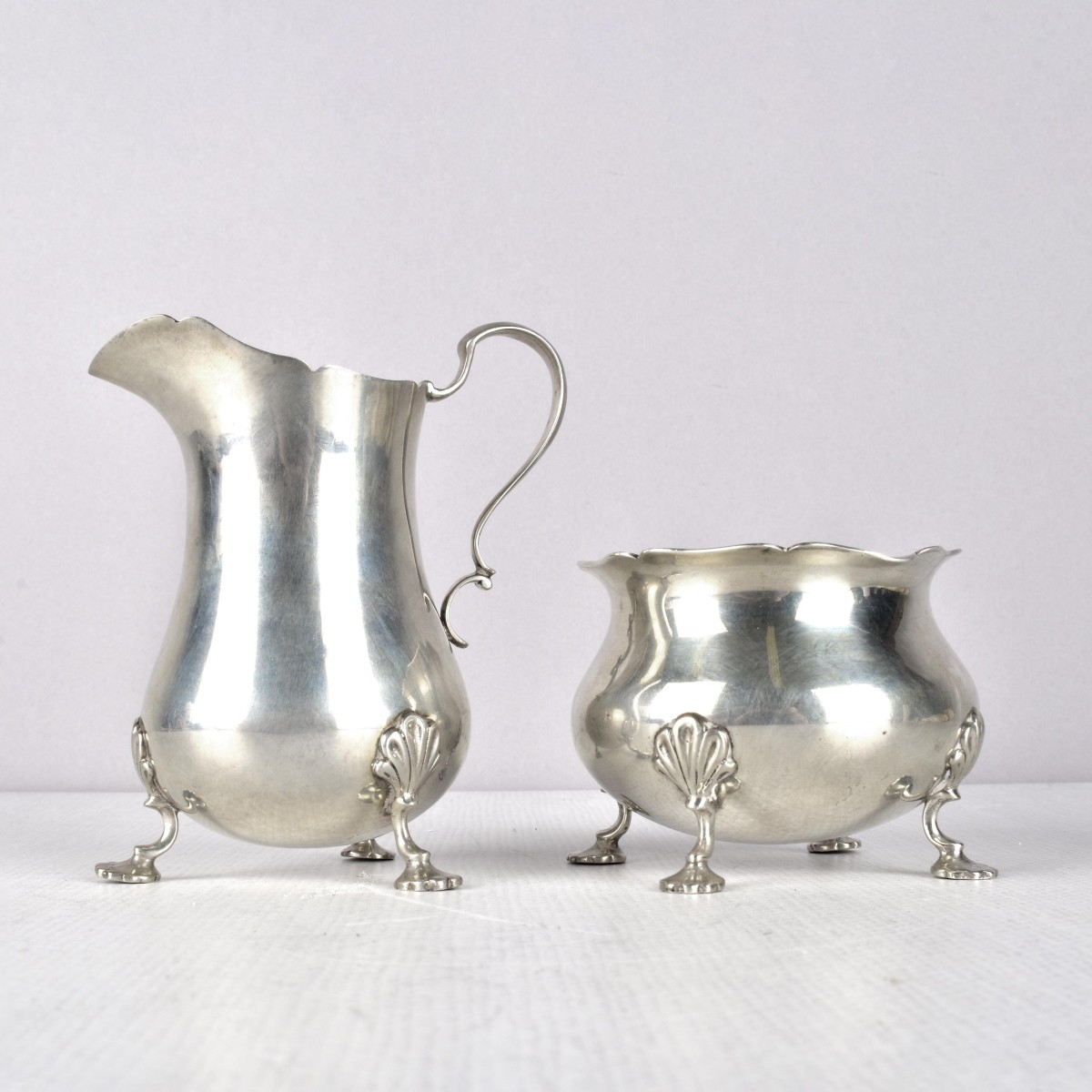 Pair Gorham Sterling Cream & Sugar,