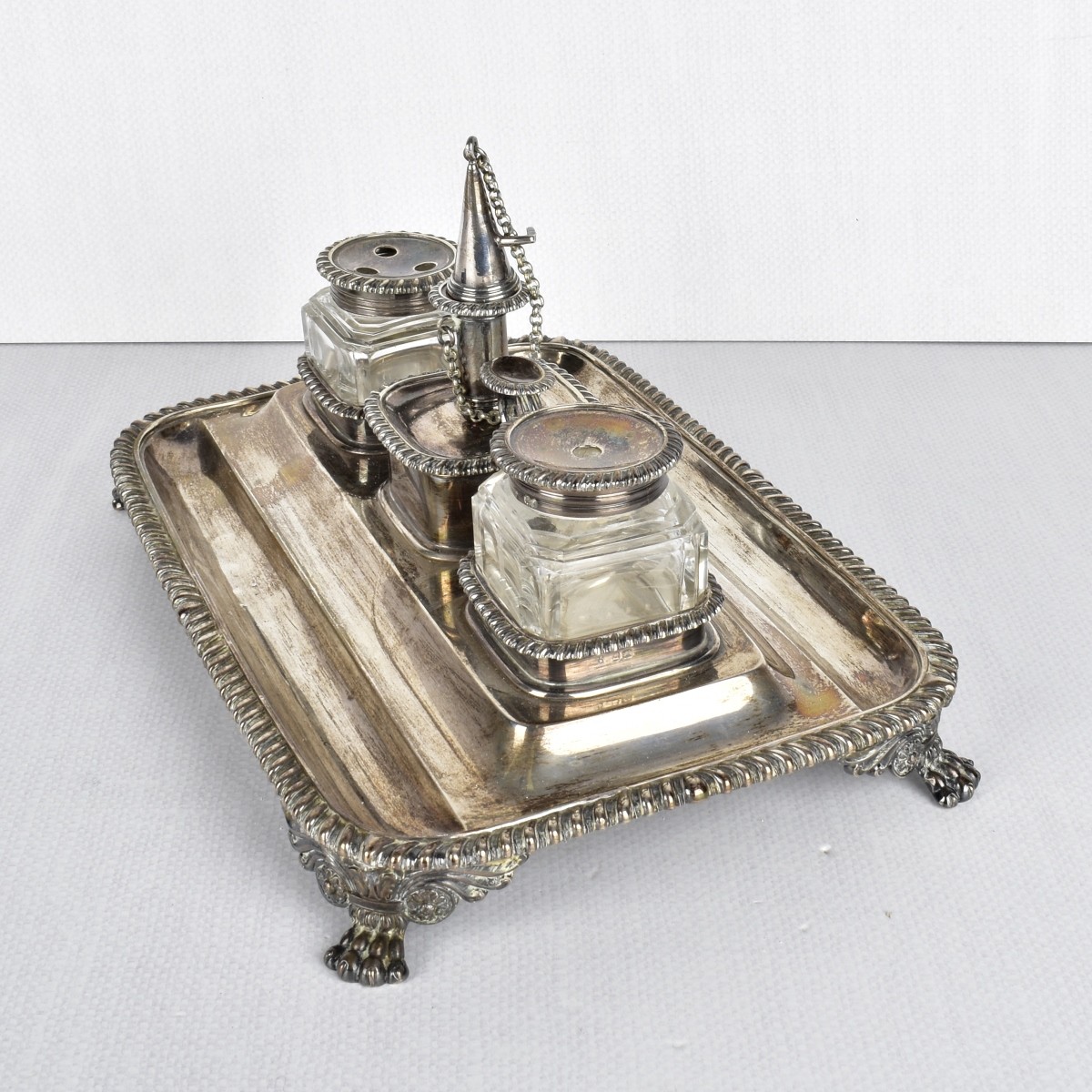 English Regency Sterling Silver Ink Well