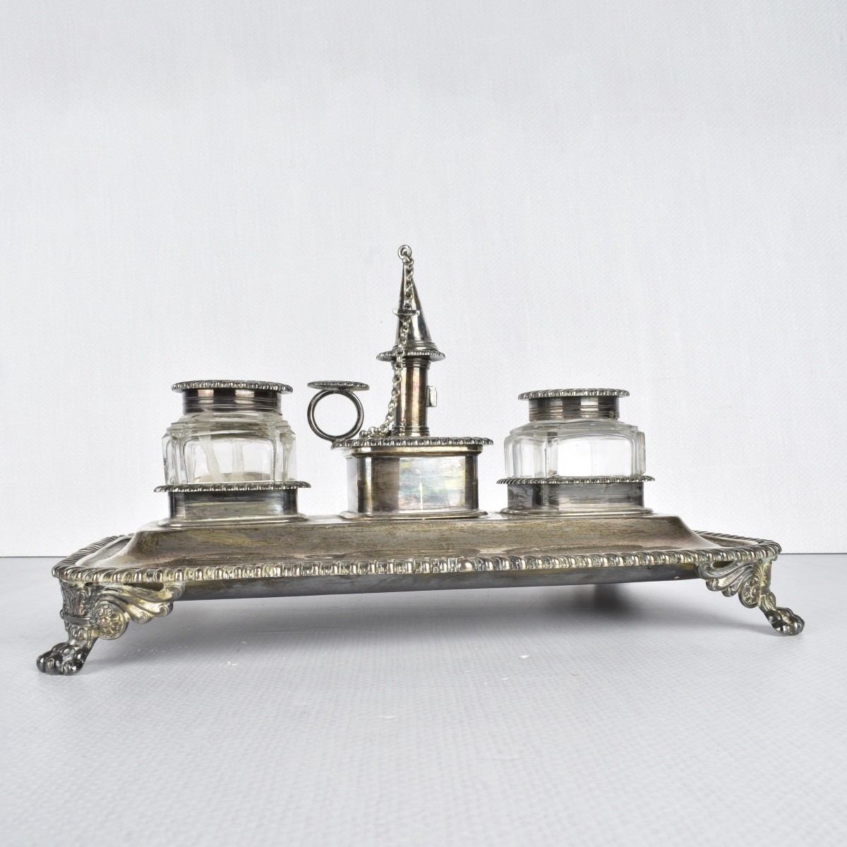 English Regency Sterling Silver Ink Well