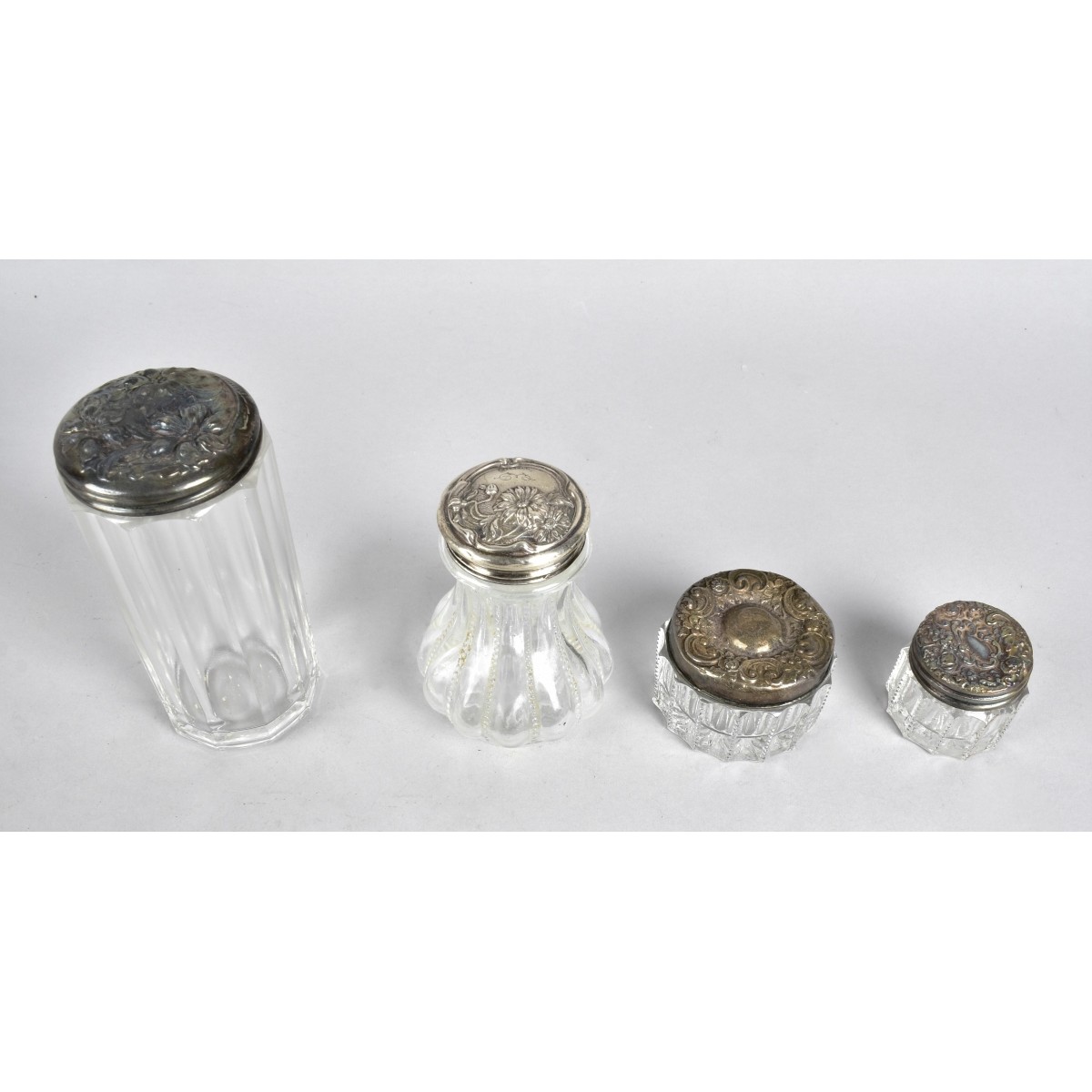 19C Sterling and Crystal Vanity Items