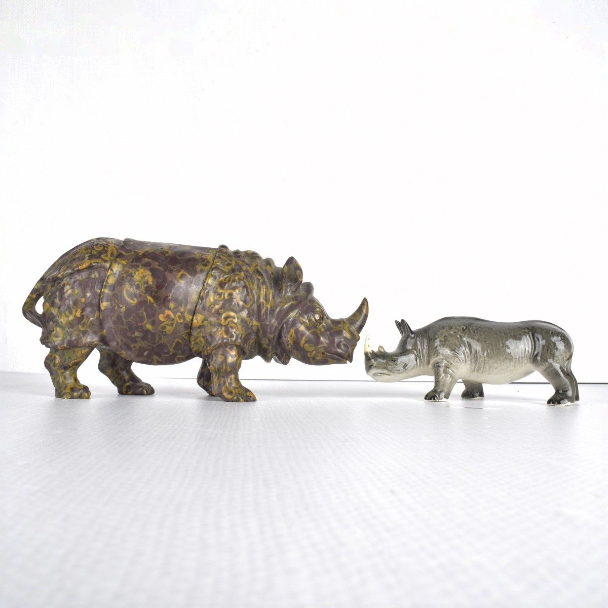 Carved Hardstone Figurine of a Rhinoceros