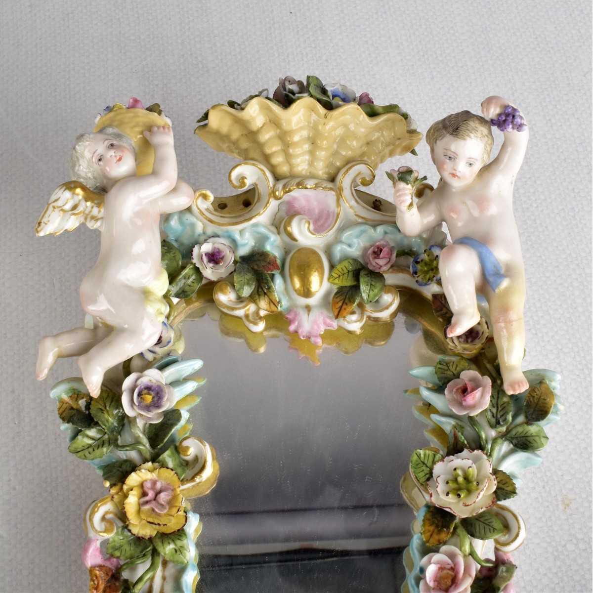 Antique Pair of Meissen Porcelain Sconces