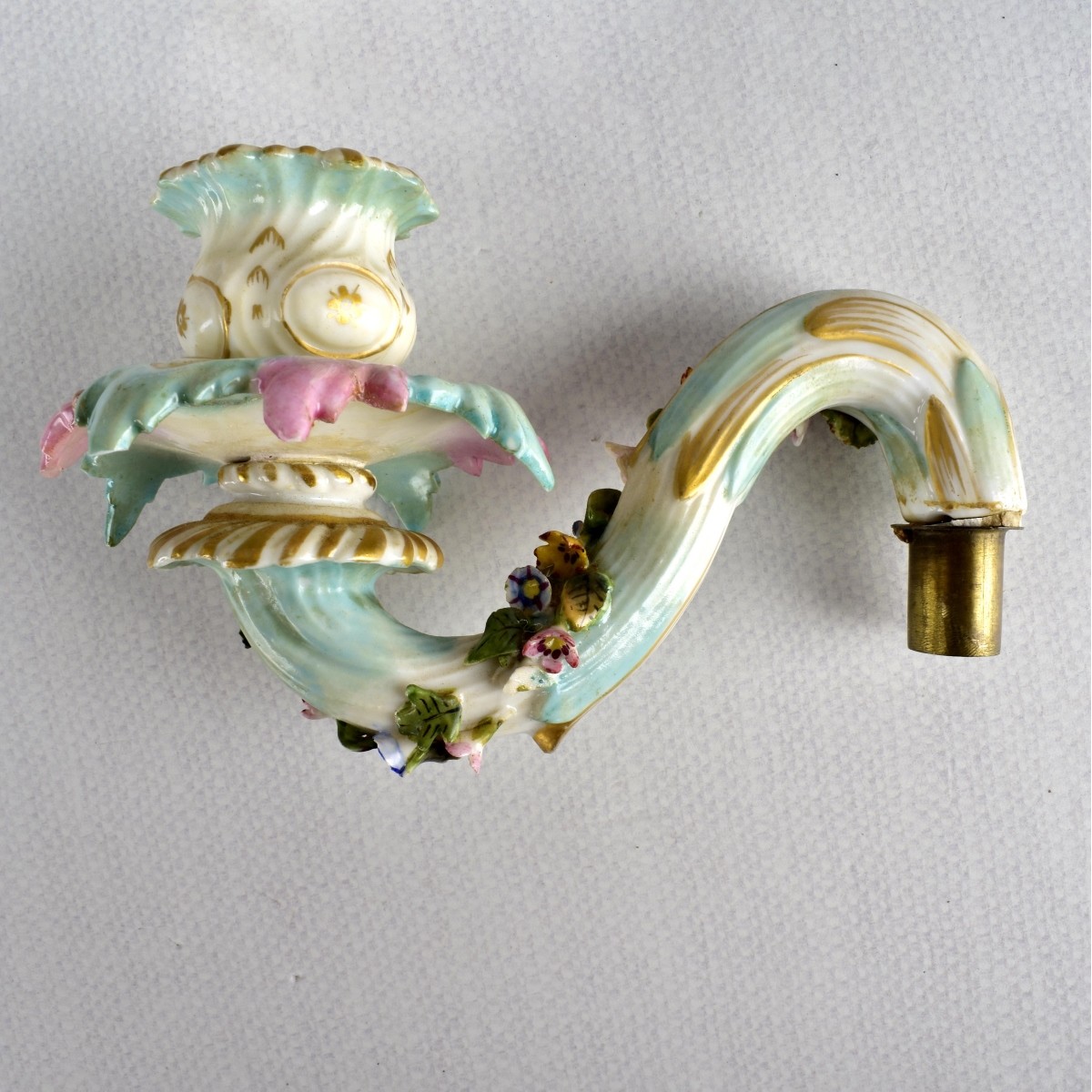 Antique Pair of Meissen Porcelain Sconces