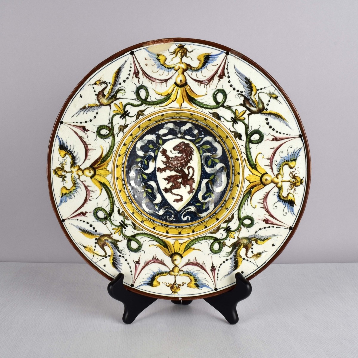 Italian Renaissance Style Round Majolica Bowl