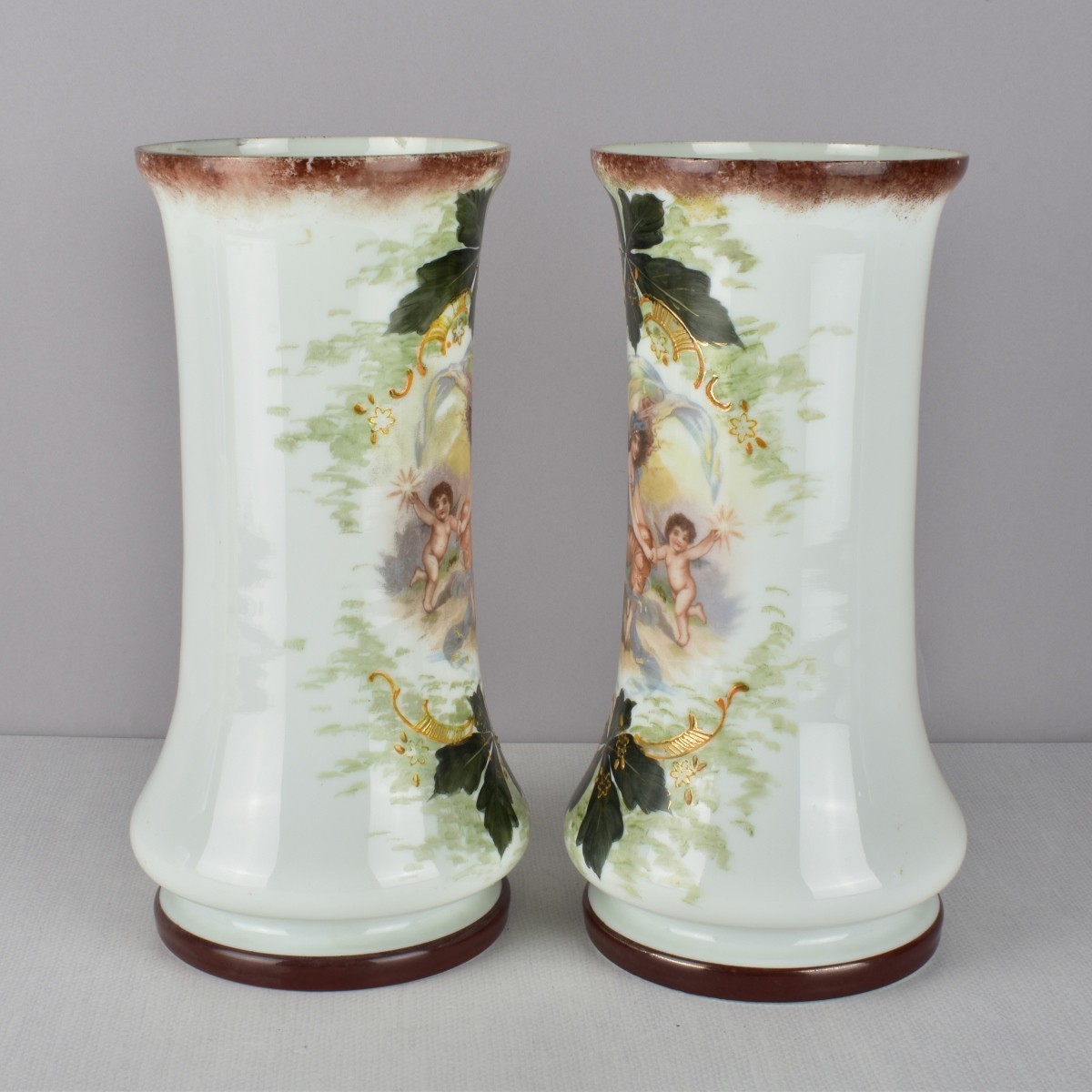 French Pair of Art Nouveau Vases