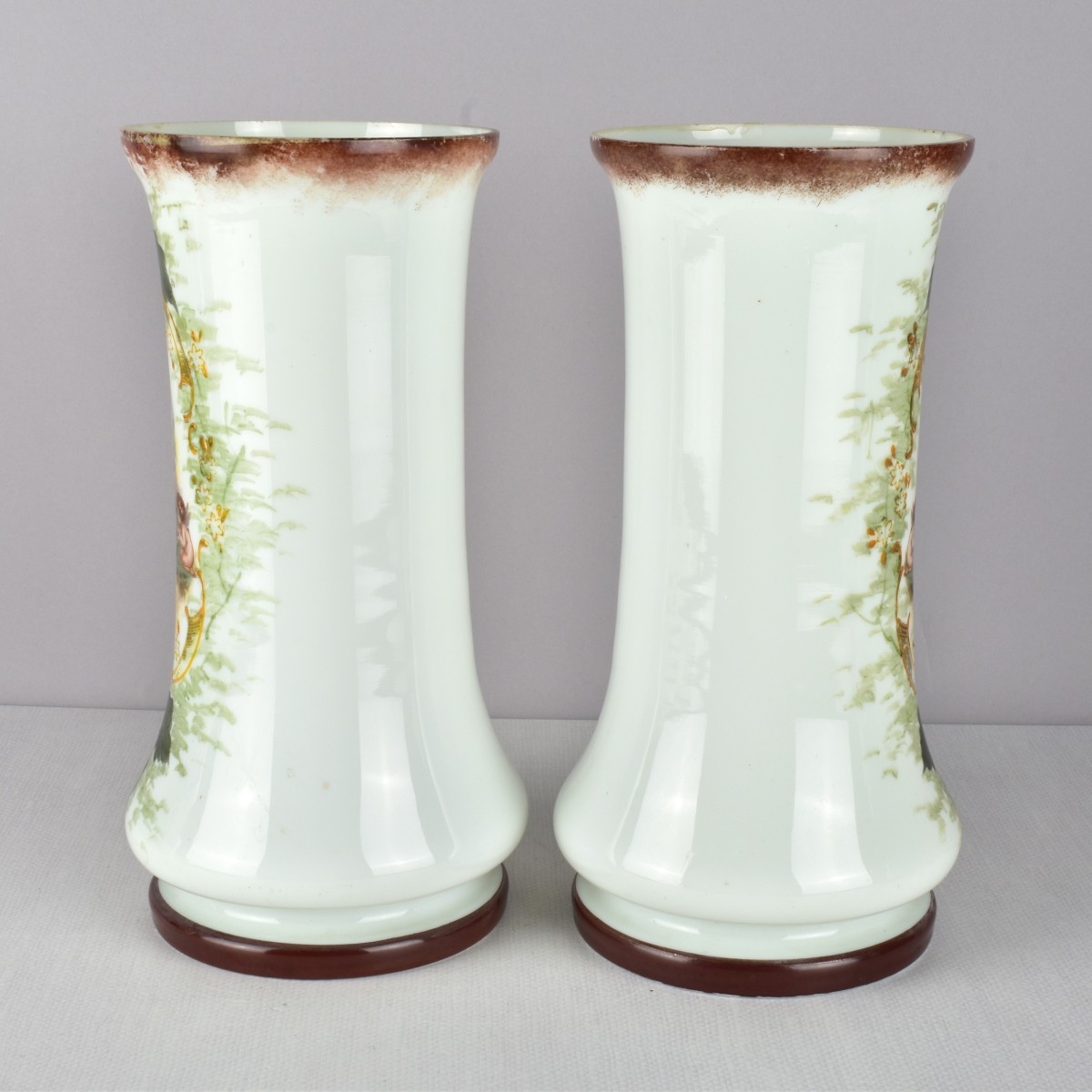 French Pair of Art Nouveau Vases