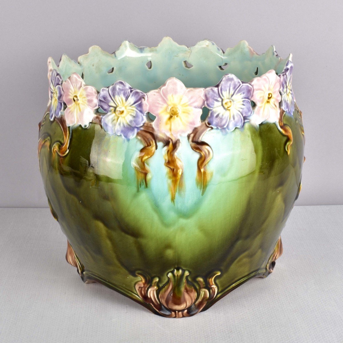 Art Nouveau Majolica Jardiniere