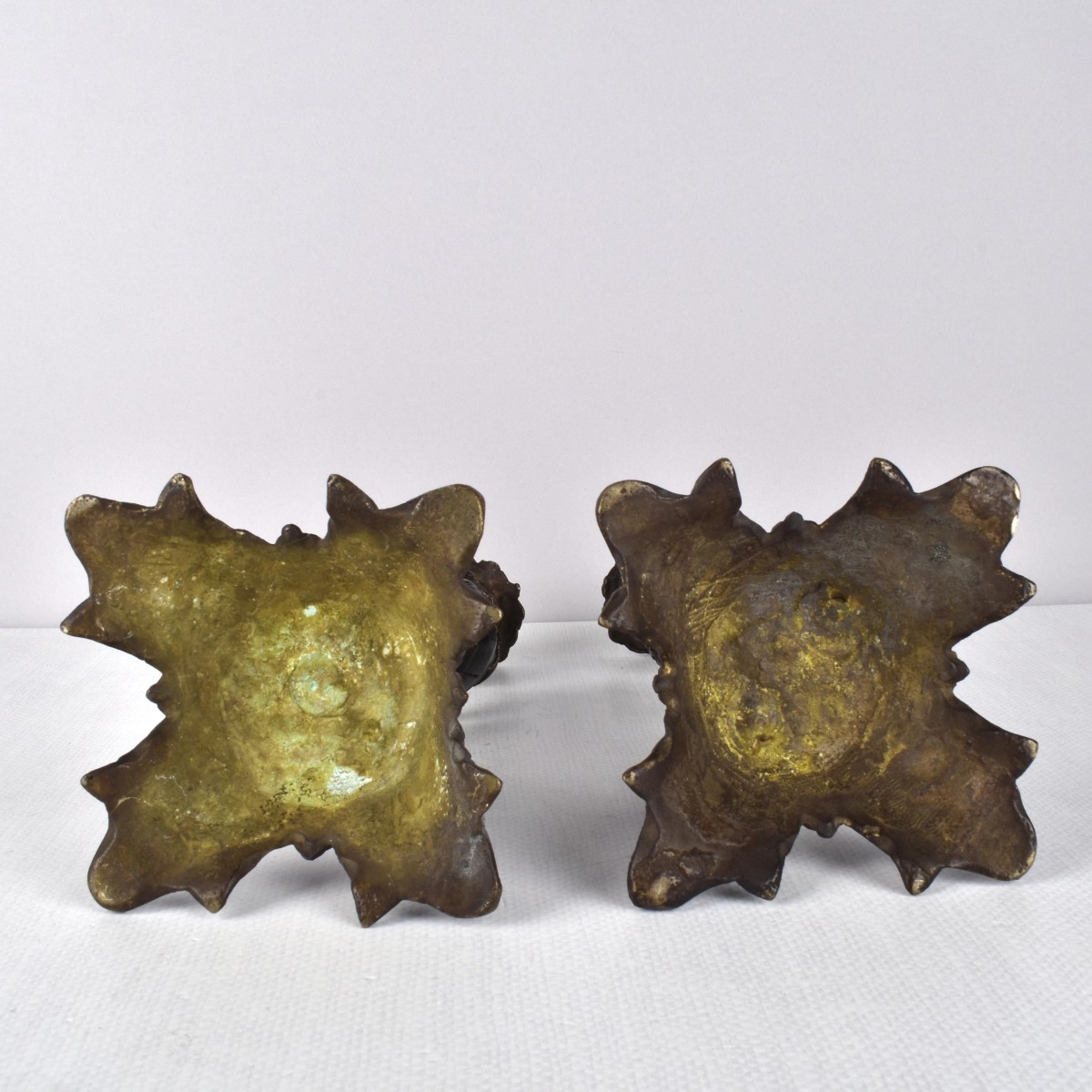 Renaissance Style Bronze Candlesticks