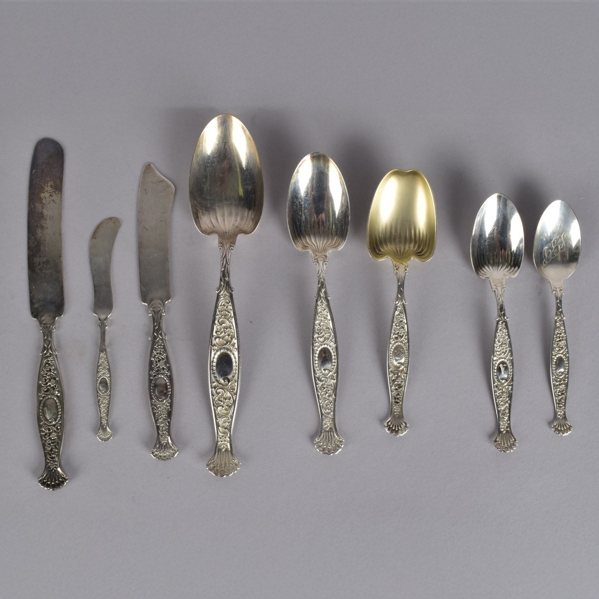 Art Nouveau Whiting "Hyperion" Sterling Flatware